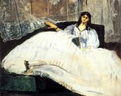 Baudelaire's Mistress Reclining( Study of Jeanne Duval ) - 爱德华·马奈